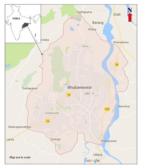 Map showing location of Bhubaneswar city in Odisha, eastern India ...