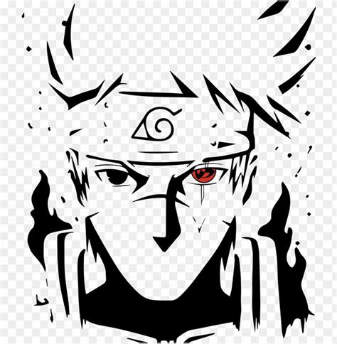 Kakashi Epic Artwork T - Naruto Black And White PNG Transparent With ...