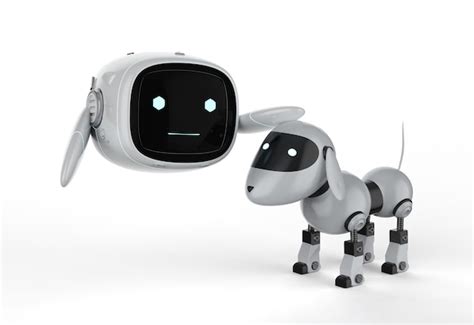 Premium Photo | Cute and small artificial intelligence robot with dog robot