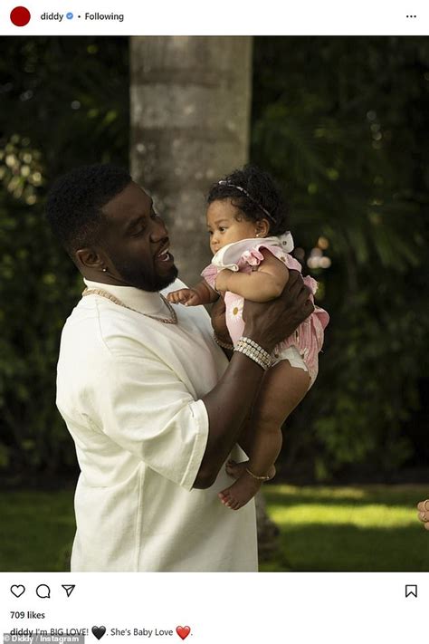 Sean 'Diddy' Combs is a proud dad as he holds baby daughter Love Sean in sweet Instagram snap ...