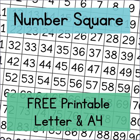 Printable Number Square