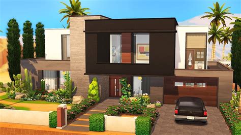 THE COOLEST MODERN FAMILY HOME 💚 | The Sims 4 | Speed Build - YouTube