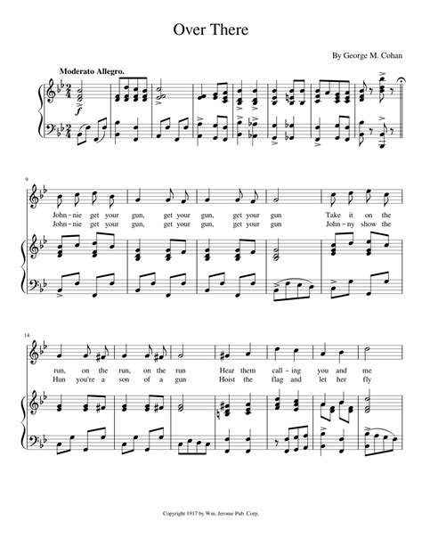 Over There Sheet music for Piano, Voice | Download free in PDF or MIDI ...