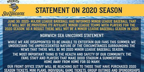 Norwich Sea Unicorns statement on 2020 season | Sea Unicorns