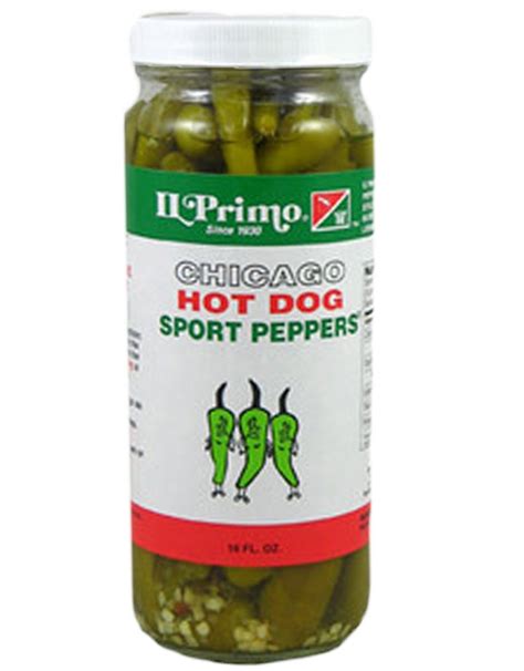 Amazon.com : Il Primo Chicago Hot Dog Sport Peppers (16oz.) : Condiments Pickles And Relishes ...