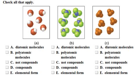 Solved Check all that apply. A. diatomic molecules A. | Chegg.com