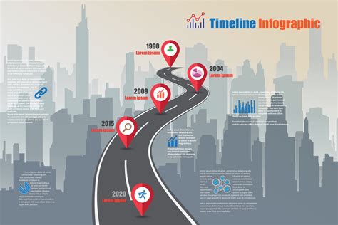 Business road map timeline infographic city designed for abstract ...