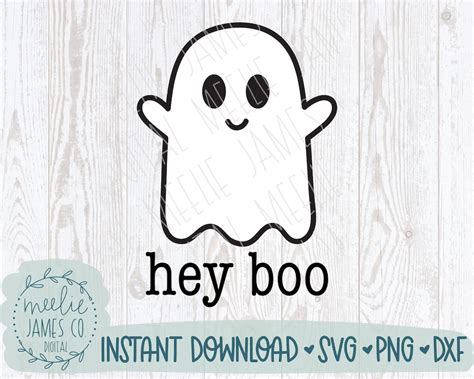 Hey Boo Ghost SVG, Hey Boo Svg, Cute Halloween Ghost SVG, Kids ...