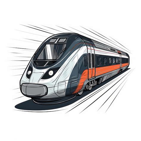 Premium AI Image | Cartoon illustration of a high speed train