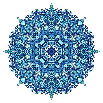 Mandala Blue Geometric Illustration, Snowflakes, Abstract, Ornament PNG ...