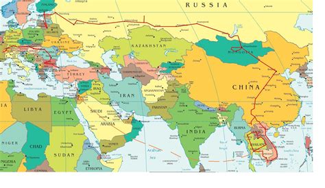 Map Of The Eastern World - Tourist Map Of English