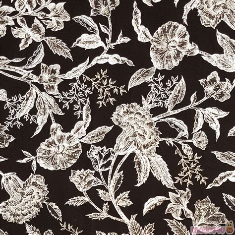 black vintage flower pattern fabric by Timeless Treasures - modeS4u