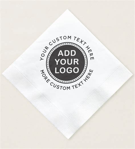 Add your own custom logo and text napkins | Zazzle