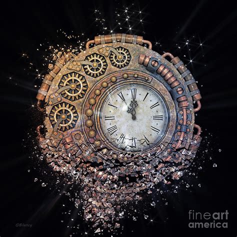 End Of Time - Steampunk Clock V1 Mixed Media by Bilancy Art - Pixels