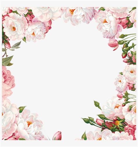 Beautiful Flower Borders, Flower Borders, Hand-painted - Floral Border No Watermark PNG Image ...