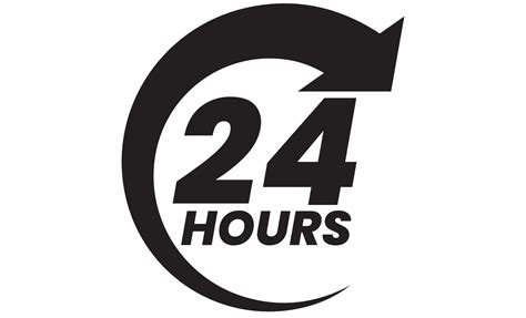 24 Hours sign on transparent background. 21286384 PNG