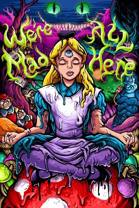 Alice in Wonderland Tapestry *PRESALE* – Waz Shop | Psychadelic art, Psychedelic art, Hippie art