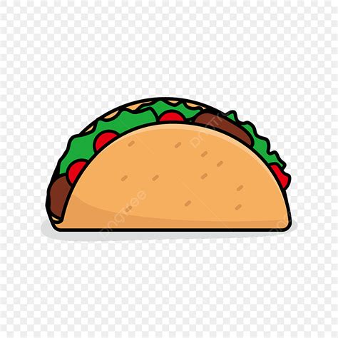 Taco Clipart Transparent PNG Hd, Taco Vector Illustration Isolated On White Background Taco Clip ...