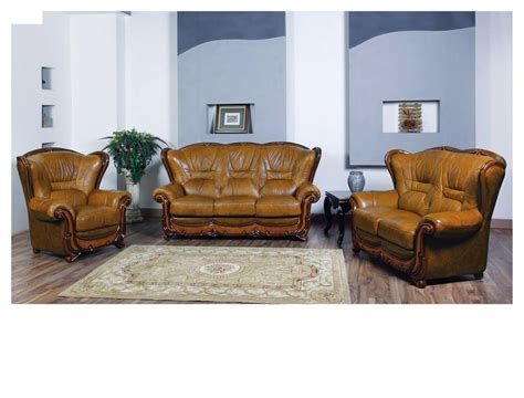 Kingston Top Grain Leather Sofa Loveseat And Recliner Living Room Set | Cabinets Matttroy