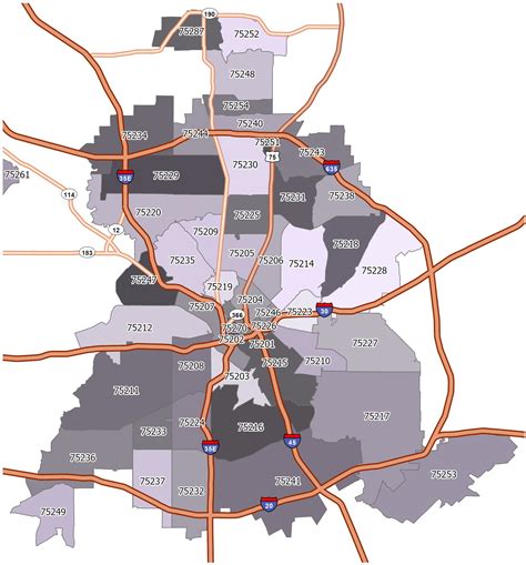 Dallas Zip Code Map - GIS Geography