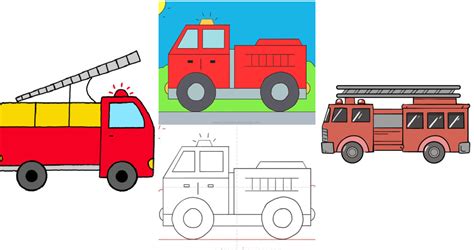 25 Easy Fire Truck Drawing Ideas - How to Draw