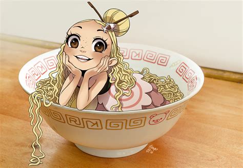 Bowl with Ramen | Cute art, Art, Human art