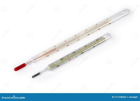 Laboratory Alcohol Thermometer and Medical Mercury Thermometer Stock Photo - Image of range ...