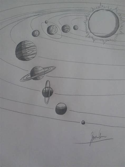 Solar System Pencil Drawing