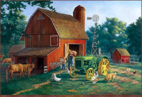 Charles Freitag Daddys Little Helper (2662×1820) | Farm pictures, Farm art, Farm paintings