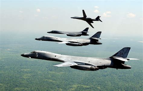 A United States Air Force (USAF) B-1B Lancer bomber from the 116th Bomb Wing (BW), Air National ...