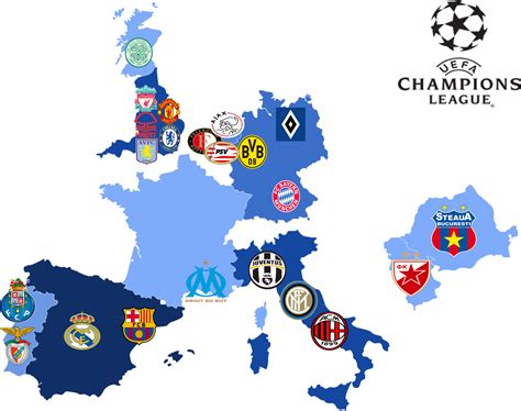 Map of all winners of the UEFA Champions League : r/europe