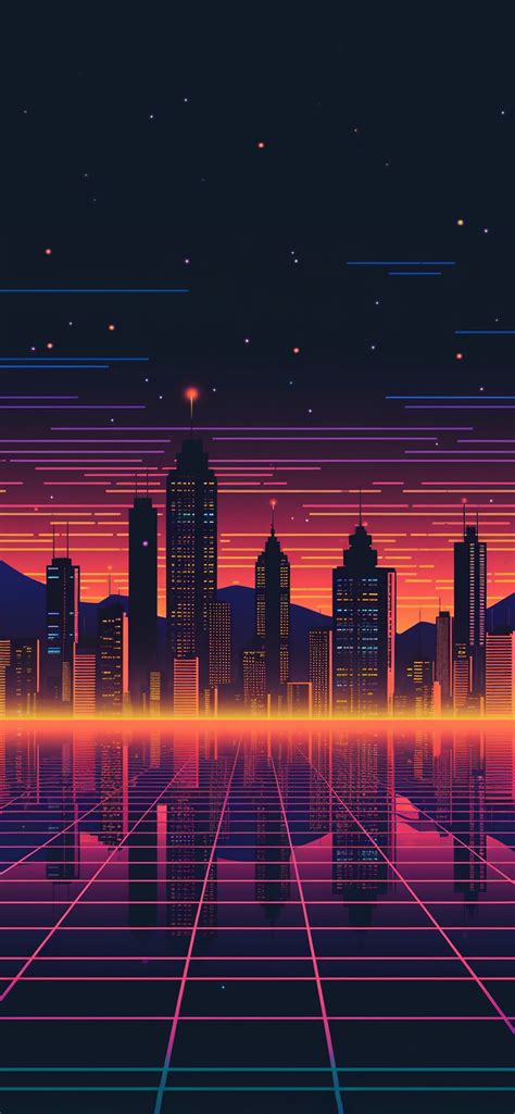 80s Retro Sci-Fi City Wallpaper - 80s Retro Sci-Fi Wallpaper Phone