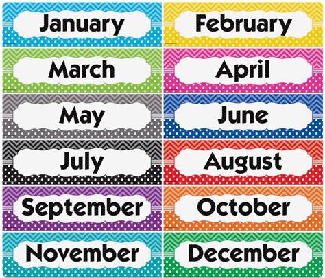 Printable Classroom Calendar Months Printable Numbers Printable Labels | Images and Photos finder