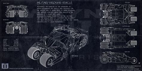 ""The Tumbler" Blueprint. (Batman Begins and The Dark Knight)" by Robert Bonchune | Batmobile ...