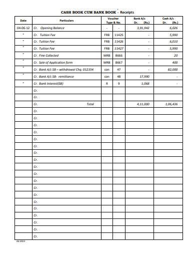 Printable Cash Book