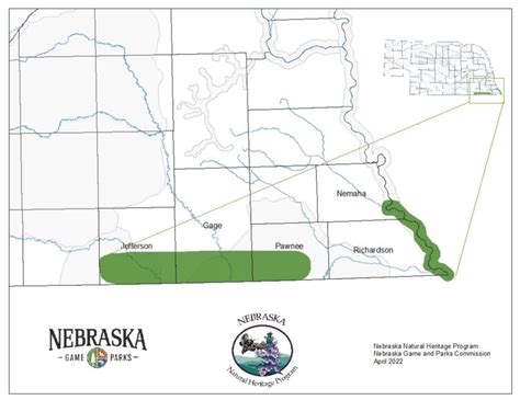 Within the state of Nebraska, the current estimated range of the timber... | Download Scientific ...