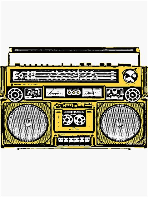 "Boombox Pop Art" Sticker by CafeCool | Redbubble