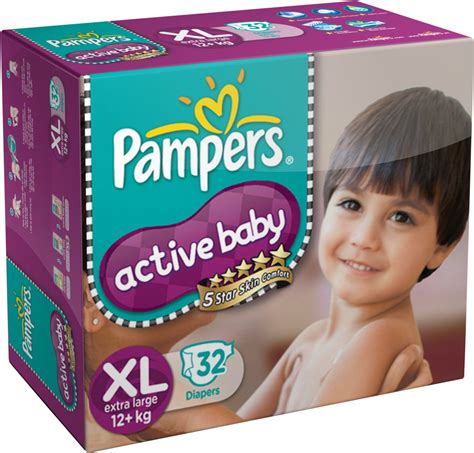 Pampers Active Baby Diapers Taped Extra Large Size - Buy 32 Pampers ...