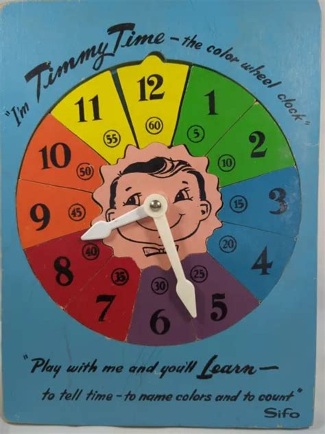 VINTAGE SIFO WOODEN Puzzle Timmy Time Color Wheel Clock Wood £8.65 - PicClick UK