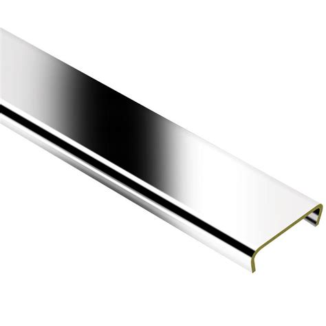 Schluter Designline Chrome-Plated Solid Brass 1/4 in. x 8 ft. 2-1/2 in ...