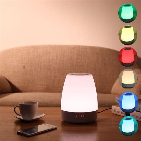 Wake-Up Light Bedside Lamp Alarm Clock with 8 Natural Sounds, Touch Sensor, Built-in h Player ...