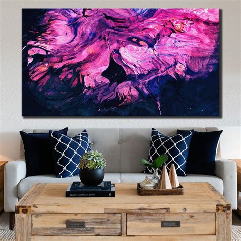 Wonderful Extra Large Framed canvas Wall Art, Abstract Pink Gold Waves | Modern art styles ...