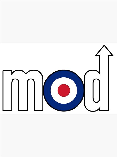 "Mod Logo with Arrow, White, Small Design" Poster for Sale by shavenmonkeys | Redbubble