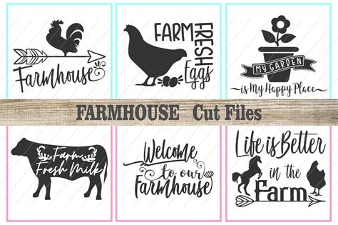 farm svg, farmhouse svg, farm signs, cut files By skillfulart | TheHungryJPEG