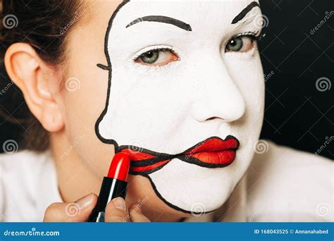 Woman Actress with Double Face Makeup Stock Image - Image of double, hair: 168043525