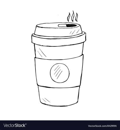 Coffee cup doodle icon Royalty Free Vector Image