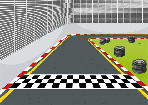 Race track with start or finish line 6236082 Vector Art at Vecteezy