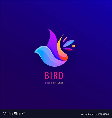 Wavy abstract colorful bird abstract logo Vector Image