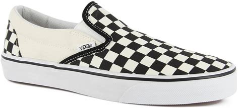 Vans Classic Slip-On Skate Shoes - black/white checker - Free Shipping