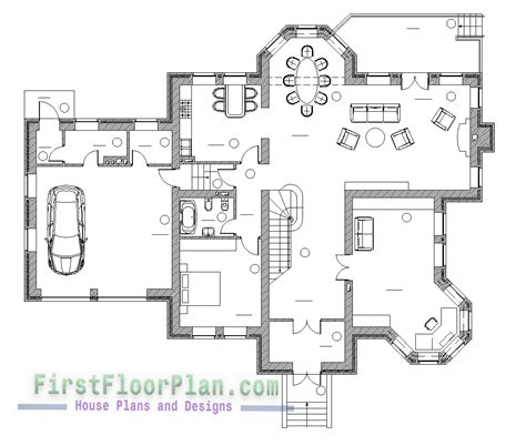 Duplex House plans and Designs with free AutoCAD file - First Floor ...